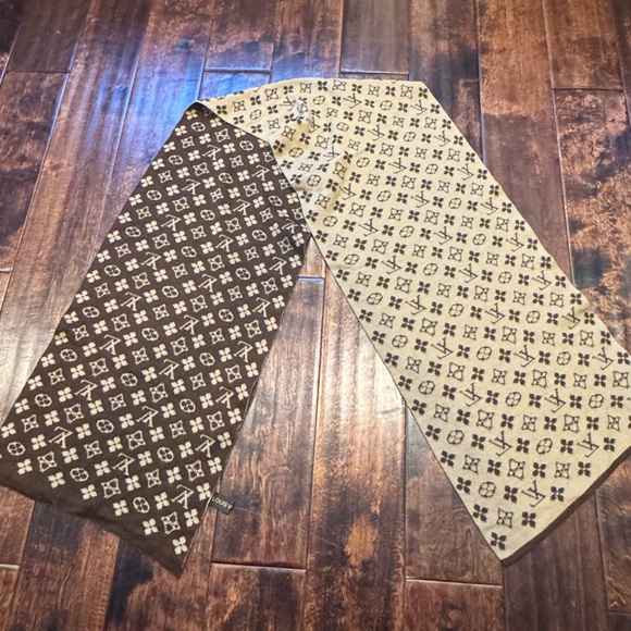 Vintage Two Tone Louis Vuitton Monogram Wool Scarf - Picture 1 of 9
